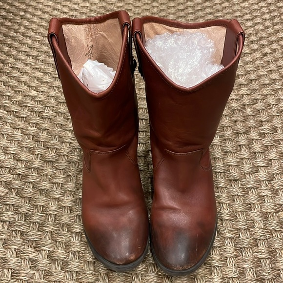 FRYE BOYS YOUTH MELISSA BUTTON LEATHER COWBOY WESTERN BOOT BROWN - Picture 2 of 7